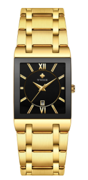 Montre WWOR Rectangle Or et Noir